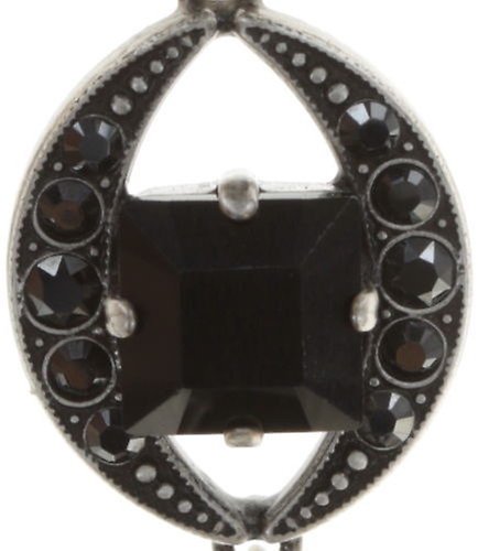 image pour Boucle d'oreille Clip pendante Art Deco Oriental Noir  