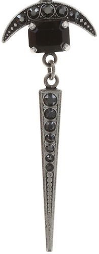 image pour Boucle d'oreille Clip pendante Art Deco Oriental Noir  