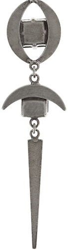 image pour Boucle d'oreille Clip pendante Art Deco Oriental Noir  