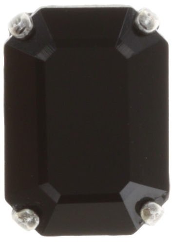 image for Earring stud Art Deco Oriental Black jet small