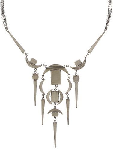 image for Necklace-Y Art Deco Oriental White  