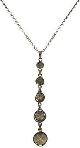 image for Necklace Pendant Sparkle Twist Grey  