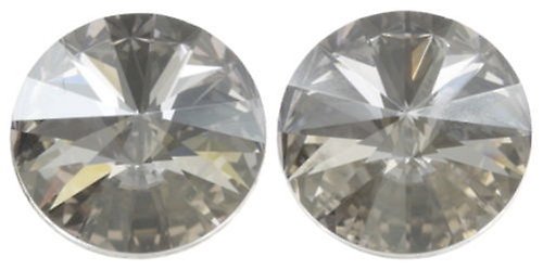 image for Earring Stud Rivoli White crystal silver shade 12 mm