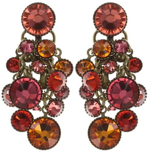 image for Earring Stud Dangling Waterfalls Coralline / Orange  