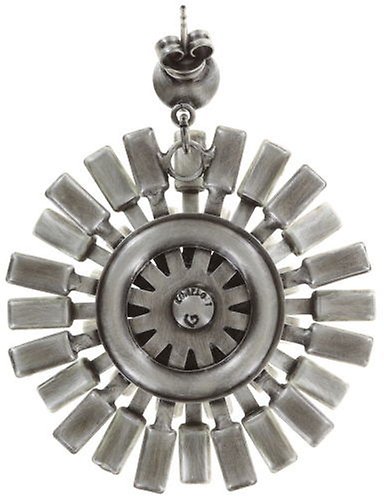 image for Earring Stud Dangling Love You Love You Not Green crystal silver shade large