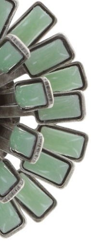 Kép Earring stud dangling Love You Love You Not Green crystal silver shade medium