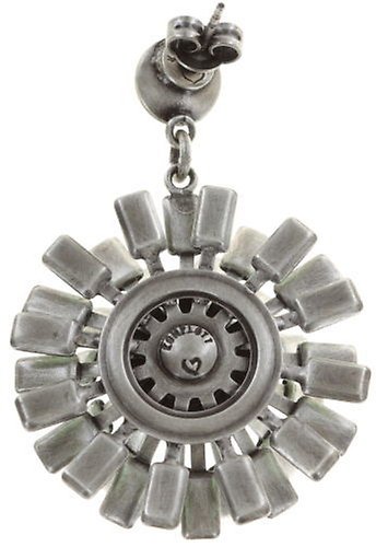 Kép Earring stud dangling Love You Love You Not Green crystal silver shade medium