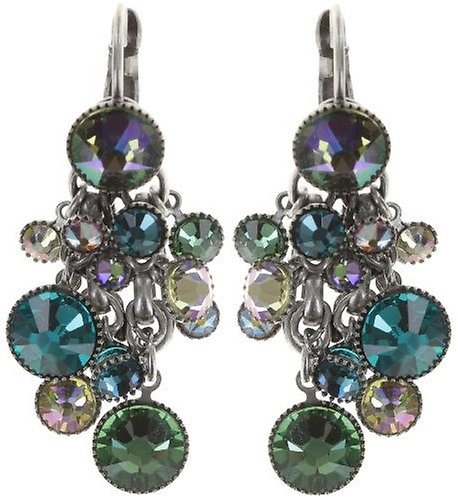 image for Earring Eurowire Dangling Waterfalls Green / Lila  