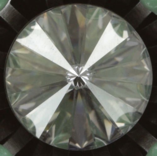 image for Earring Stud Dangling Archaic Love Oracle Green crystal silver shade medium