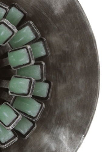 image pour Clou d'oreille pendant Archaic Love Oracle Vert crystal silver shade medium