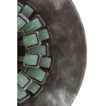 Kép Earring stud dangling Archaic Love Oracle green crystal silver shade medium