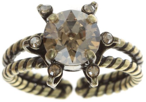 image for Ring Petit Four de Fleur Beige crystal golden shadow 