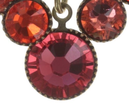 image for Earring stud dangling Waterfalls Coralline / Orange  