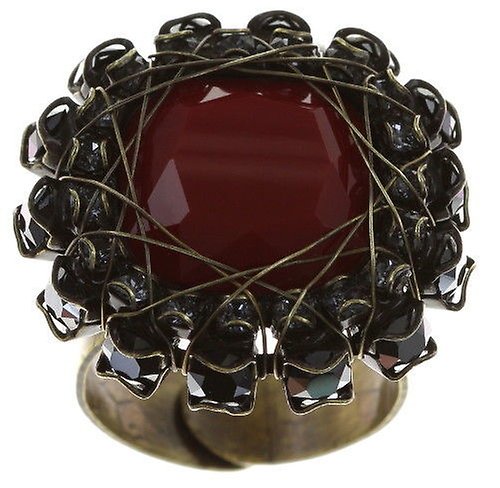 Bild für Ring Queen of Elves Schwarz / Rot  16 mm