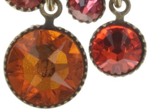 image for Earring Stud Dangling Waterfalls Coralline / Orange  