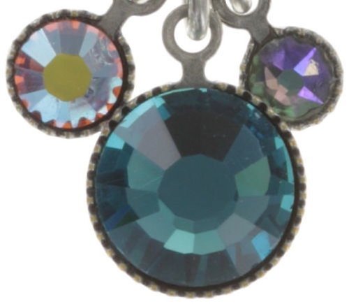 image for Earring stud dangling Waterfalls Green / Lila  