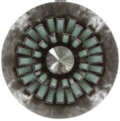 image for Necklace-Y Archaic Love Oracle Green crystal silver shade large, small