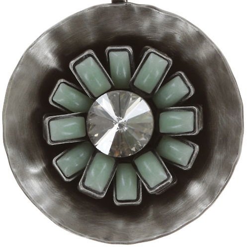 image for Necklace pendant Archaic Love Oracle Green crystal silver shade small