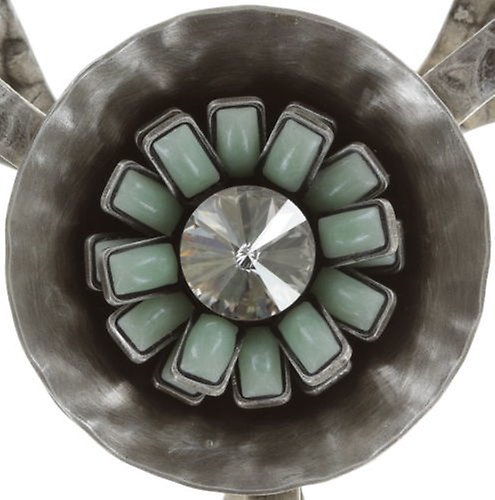 image for Necklace-Y Archaic Love Oracle Green crystal silver shade large, small