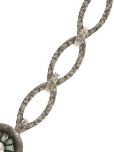 image for Necklace-Y Archaic Love Oracle Green crystal silver shade large, small