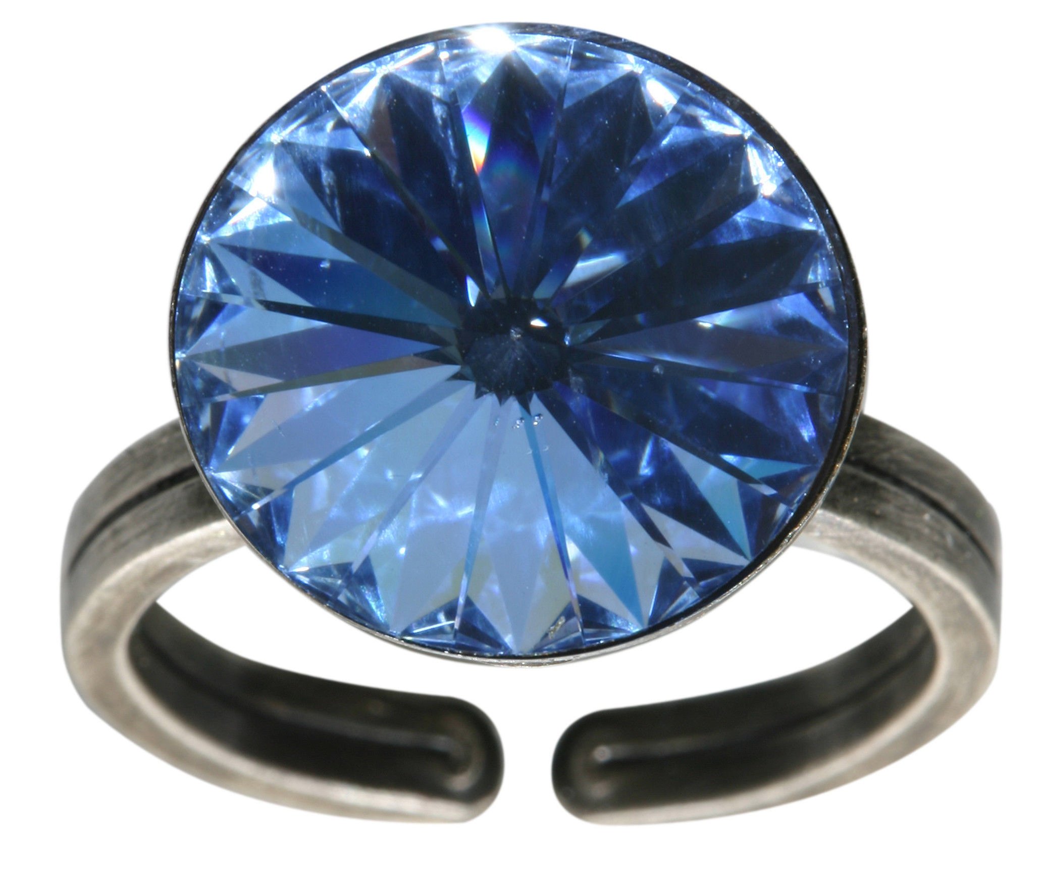 image pour Anneau Rivoli Bleu Clair light sapphire 14mm
