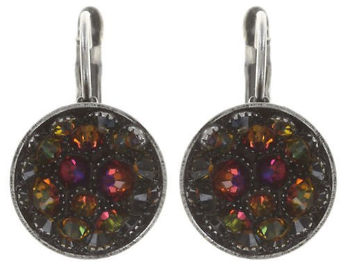 image for Earring Eurowire Orchid Hybrid Brown / Orange crystal volcano small