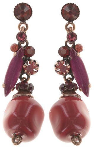 image pour Clou d'oreille pendant Fiancee Rouge  