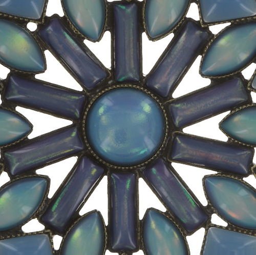 image pour Clou d'oreille pendant Ethnic Mosaic Bleu / Vert  large