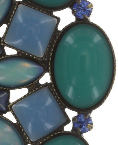 image for Earring stud dangling Ethnic Mosaic Blue / Green  large