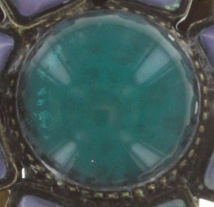 image for Earring clip Ethnic Mosaic Blue / Green  extra small