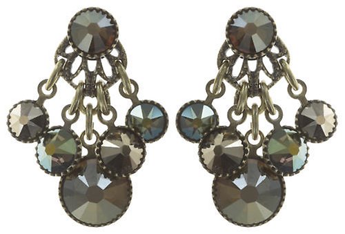 image for Earring Stud Dangling Waterfalls Brown / Green  