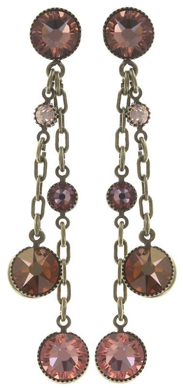 image for Earring Stud Dangling Waterfalls Beige / Pink  