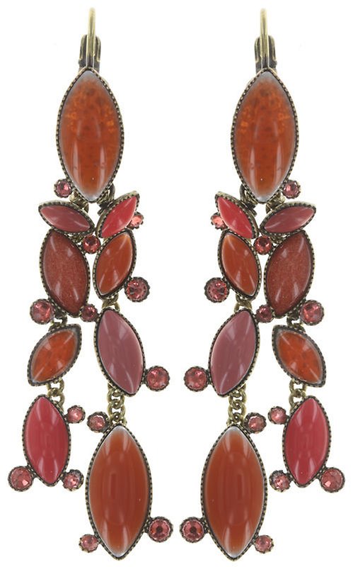 image pour Boucles d'oreilles Eurowire pendantes Dance with Navette Orange  