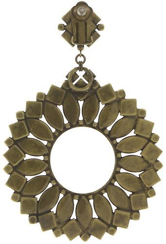 image pour Boucle d'oreille Clip pendante Ethnic Mosaic Bleu / Vert  extra large