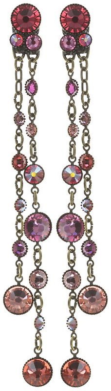 Kép Earring stud dangling Waterfalls Pink  