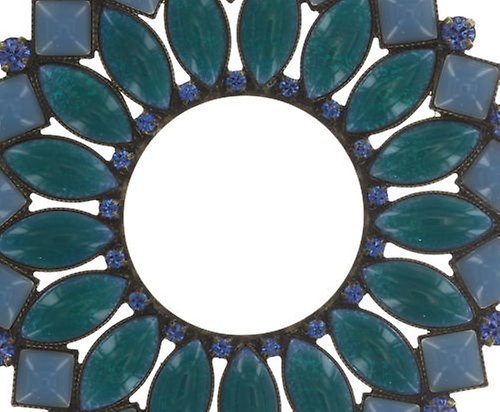 image pour Boucle d'oreille Clip pendante Ethnic Mosaic Bleu / Vert  extra large