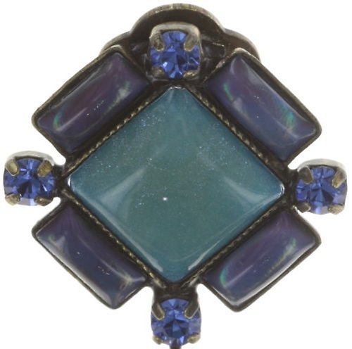 Bild für Ohrring Clip  Ethnic Mosaic Blau / Grün  Extra Large