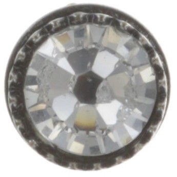 image pour Clou d'oreille plat Black Jack Blanc crystal SS 16