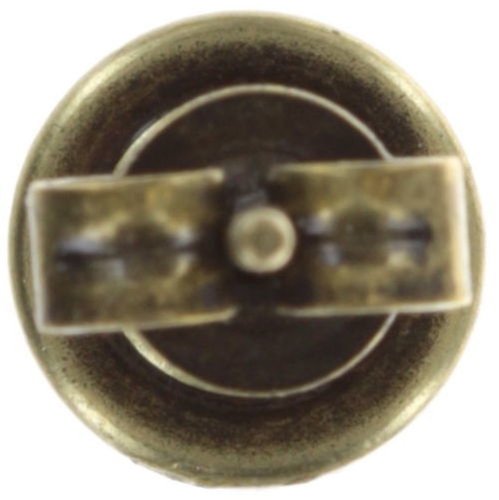 image for Earring Stud-Flat Black Jack Brown crystal iridescent green SS 34