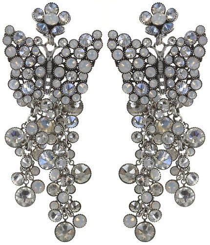 image for Earring Stud Dangling Lost Garden White  