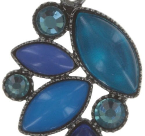 image for Earring Stud Dangling Dance with Navette Blue  