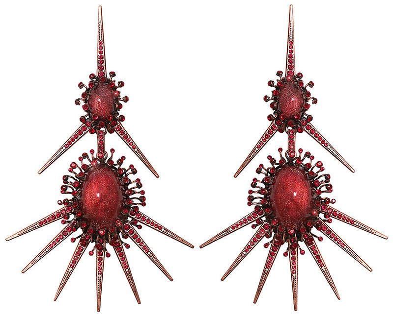 image for Earring Stud Dangling Galaxy in Glass Red  extra large, medium