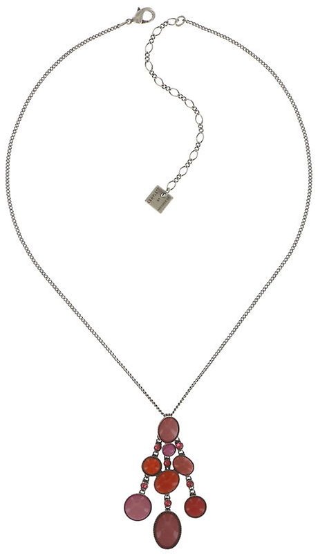 image for Necklace Pendant Oval in Concert Pink / Orange  