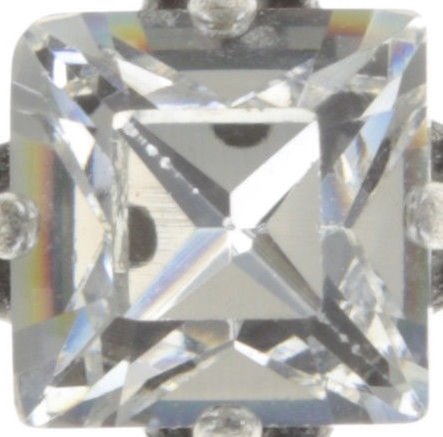 image pour Clou d'oreille Carré Blanc crystal 