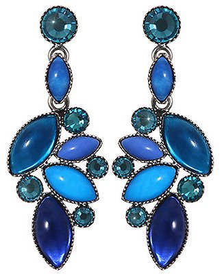 image pour Clou d'oreille pendant Dance with Navette Bleu  