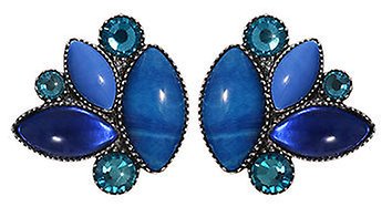 image pour Clou d'oreille Dance with Navette Bleu  