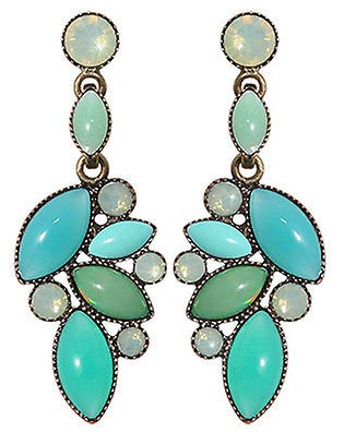 image pour Clou d'oreille pendant Dance with Navette Vert  