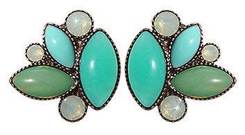 image for Earring Stud Dance with Navette Green  