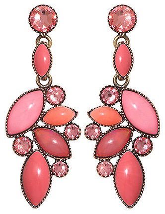image for Earring Stud Dangling Dance with Navette Pink  