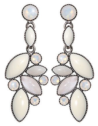 image pour Clou d'oreille pendant Dance with Navette Blanc  